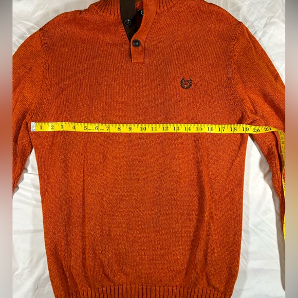 Chaps Men’s 3 Button Burnt Orange Sweater Medium - Picture 4 of 6